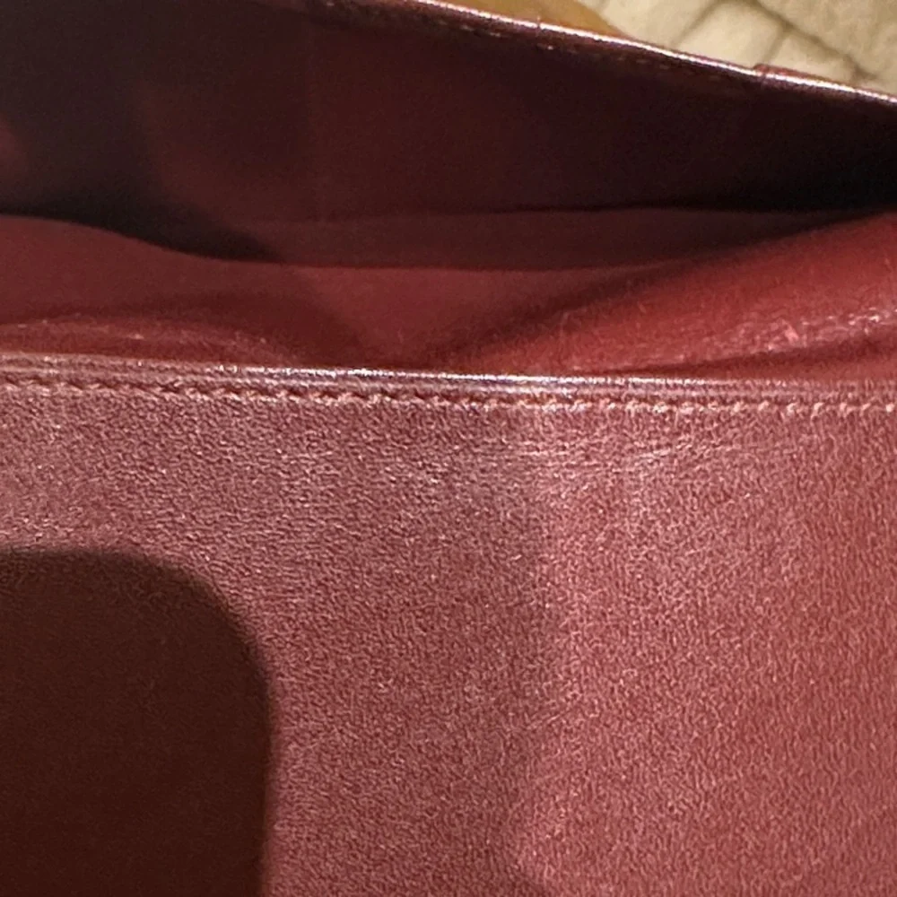 Cartier Paris Vintage Burgundy Leather Fold-over Bifold Organizer Wallet